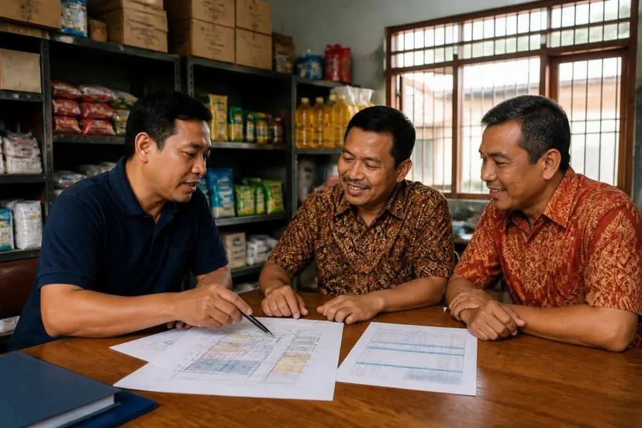 Konsultan inKUR menyusun RAB bersama pengurus koperasi